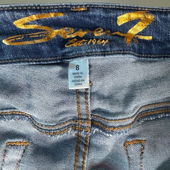 Seven7 Sunset Bermuda Jean Shorts Size 8 Raw Hem Stretch Denim - Picture 9 of 12